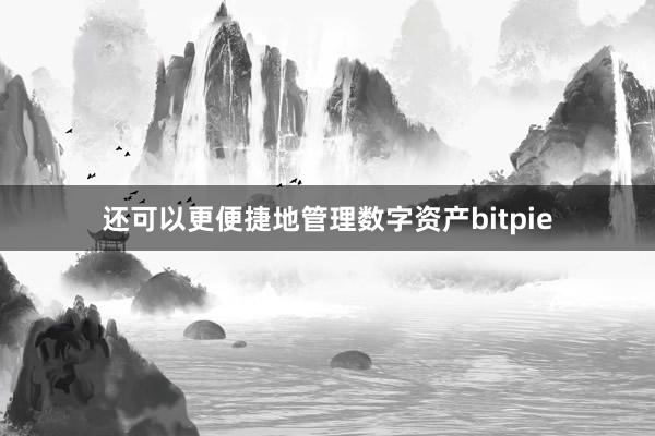 还可以更便捷地管理数字资产bitpie