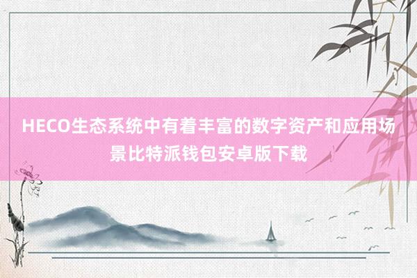 HECO生态系统中有着丰富的数字资产和应用场景比特派钱包安卓版下载