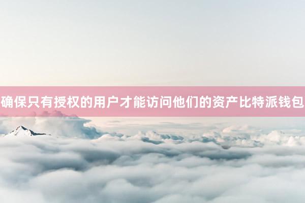 确保只有授权的用户才能访问他们的资产比特派钱包