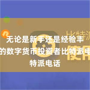 无论是新手还是经验丰富的数字货币投资者比特派电话