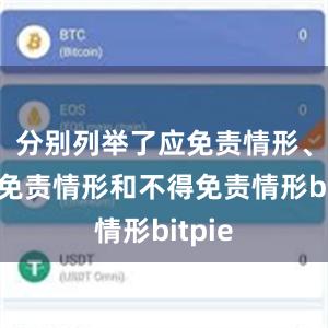 分别列举了应免责情形、可减免责情形和不得免责情形bitpie