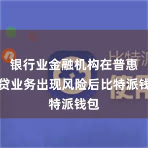 银行业金融机构在普惠信贷业务出现风险后比特派钱包