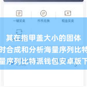 其在指甲盖大小的固体表面上同时合成和分析海量序列比特派钱包安卓版下载