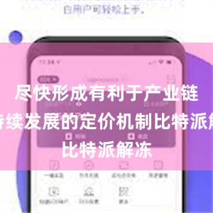 尽快形成有利于产业链可持续发展的定价机制比特派解冻