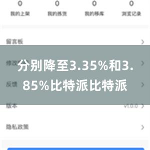 分别降至3.35%和3.85%比特派比特派